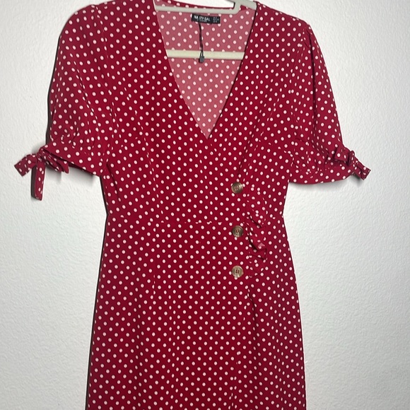 Nasty Gal red polka dot midi dress - Picture 3 of 7